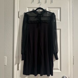 Loft Long sleeve lace, black dress